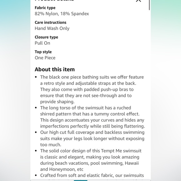 Women’s One Piece Swimsuit - Picture 4 of 6